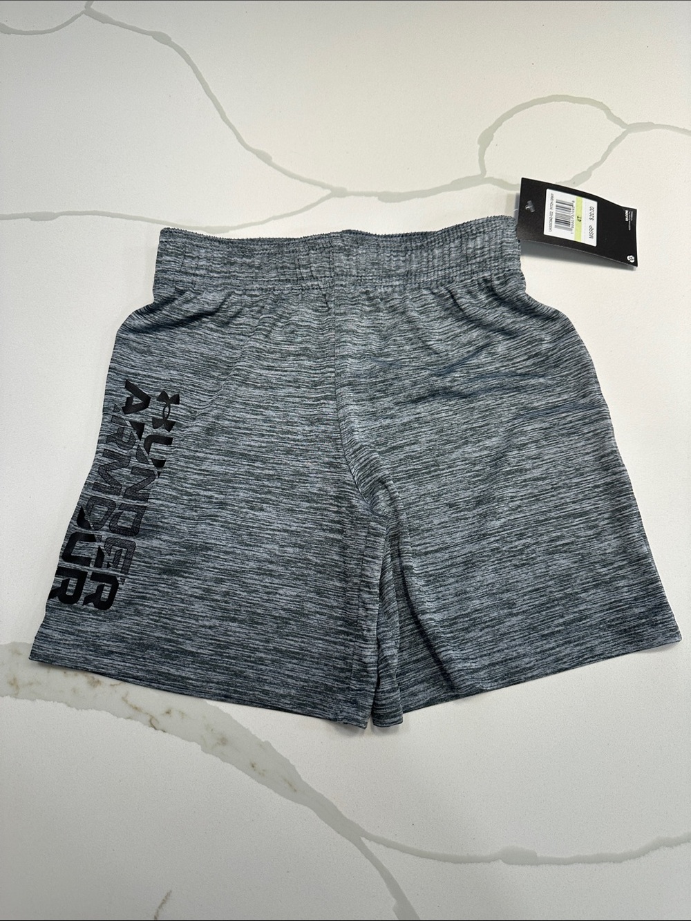 NWT under armour basketball shorts black gray space dye size 4 🖤🩶🤍🏀